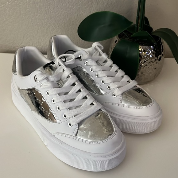 Guess Shoes - GUESS Women's white and silver Sneakers NWOT Retail$110